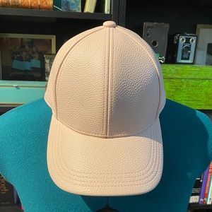Blush pink faux leather baseball cap never worn